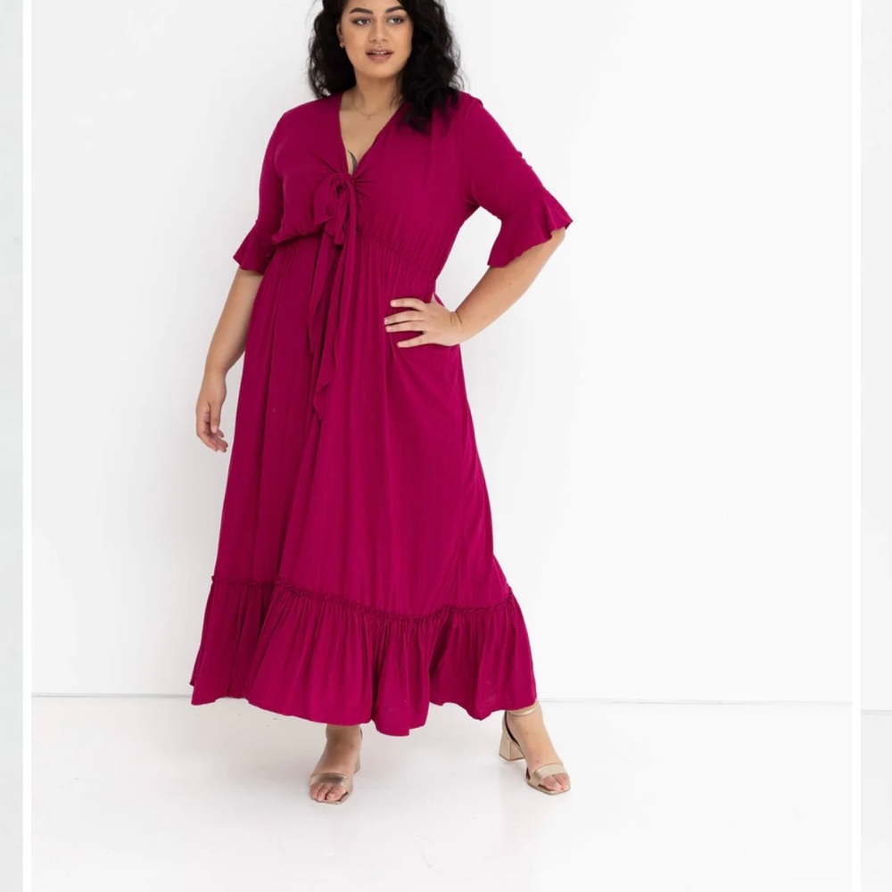 NWT Dani Marie Burgundy Maxi Dress - Picture 7 of 10
